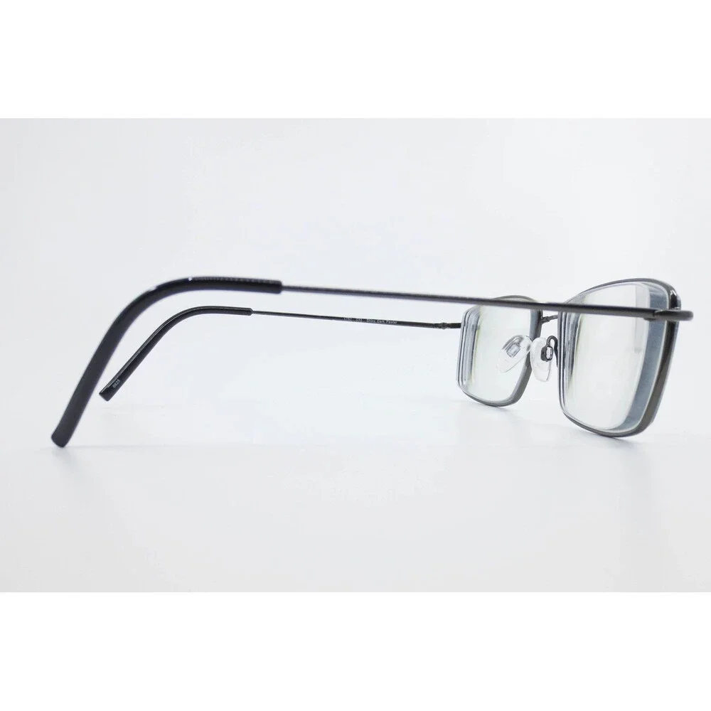 Shiny Dark Pewter Rectangular Eyeglass Frames Mens 1752 033 58-18-150 Metal